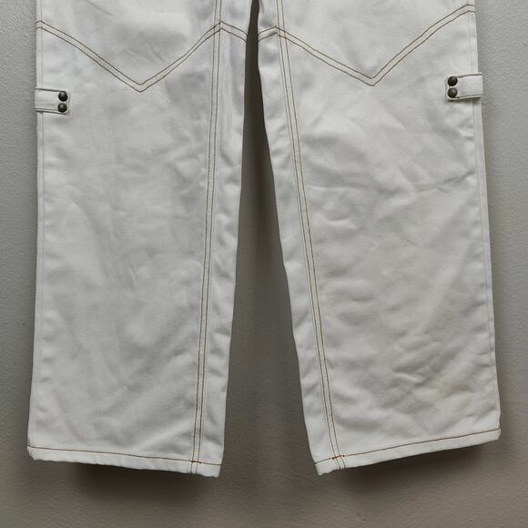 NTK The Rodeo Jeans Womens 28‎ White Seamed Wide Leg Western California Preppy - Picture 4 of 9